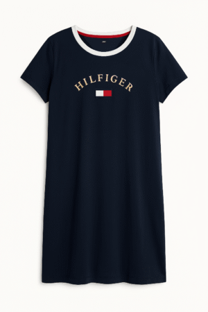 Remera Tommy Hilfiger Azul con Detalle Dorado