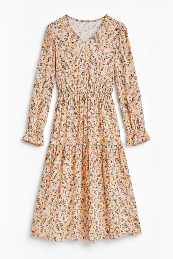 Vestido Floral Rosado de Manga Larga -Importado USA