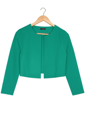 Saco Corto Verde Esmeralda – Elegancia Minimalista