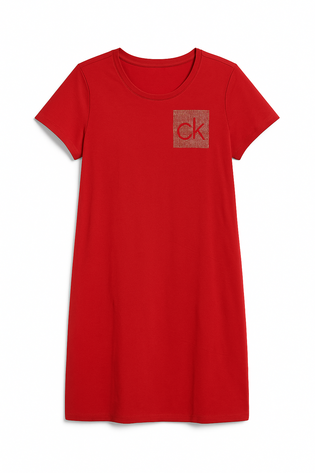Vestido T-shirt Calvin Klein Rojo con Logo CK