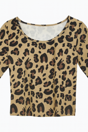Remera animal print de manga media