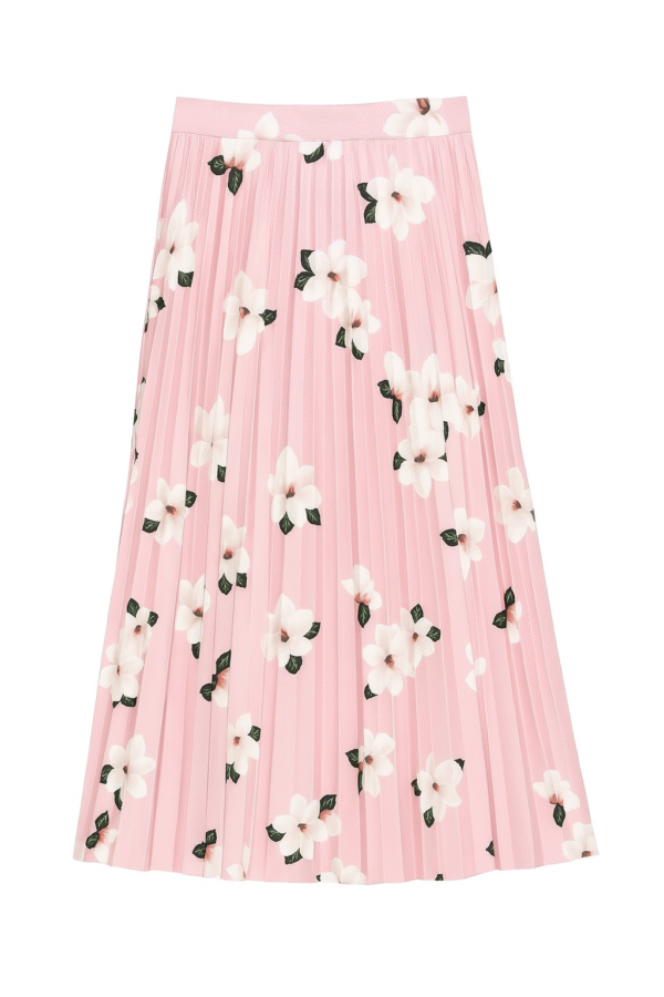 Falda plisada floral – Rosa Magnolia
