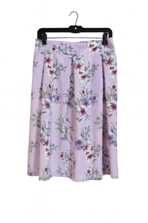 Falda midi lila floral