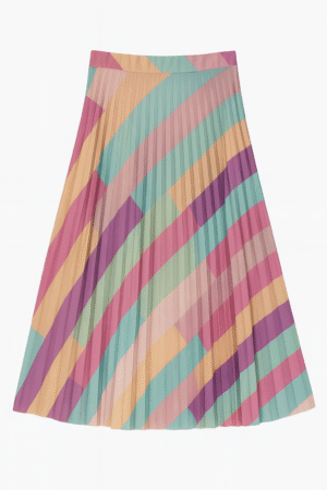Falda plisada multicolor pastel