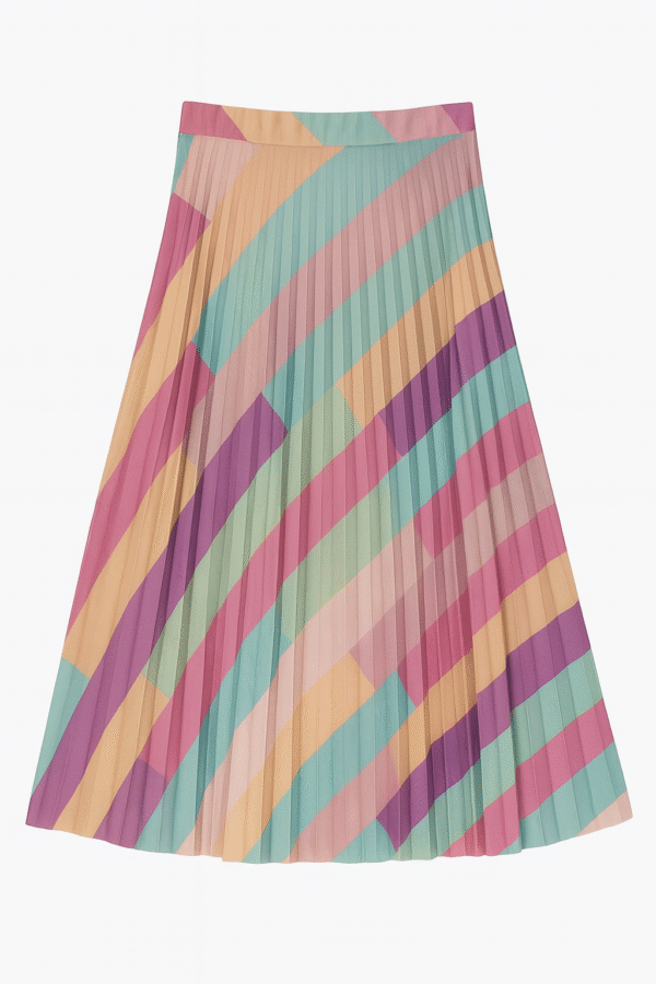 Falda plisada multicolor pastel