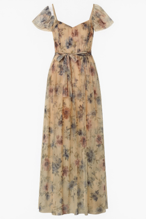Vestido largo romántico – Estilo floral etéreo -Importado USA