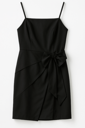 Vestido de Fiesta Negro – Lazo Lateral -Importado USA