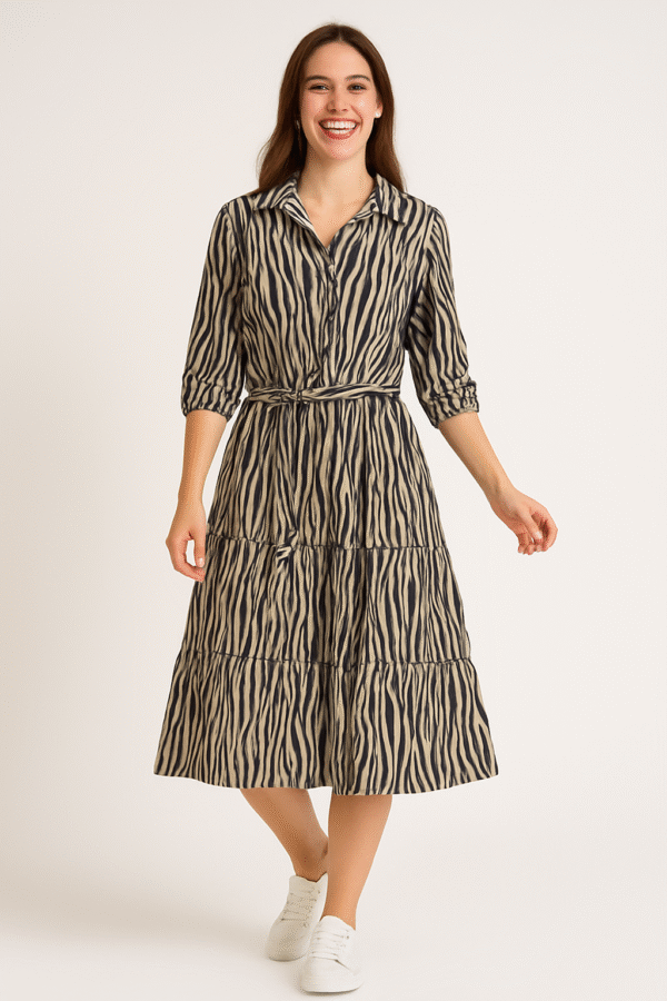 Vestido Camisero Estampado Cebra – Urban Safari - Image 2