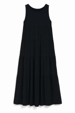 Vestido Largo Negro Sin Mangas Importado USA