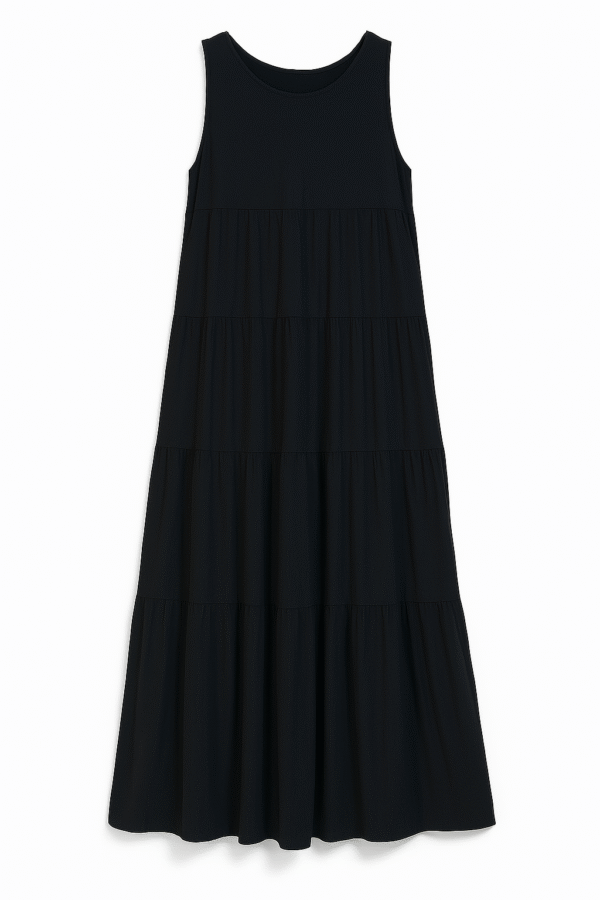 Vestido Largo Negro Sin Mangas Importado USA