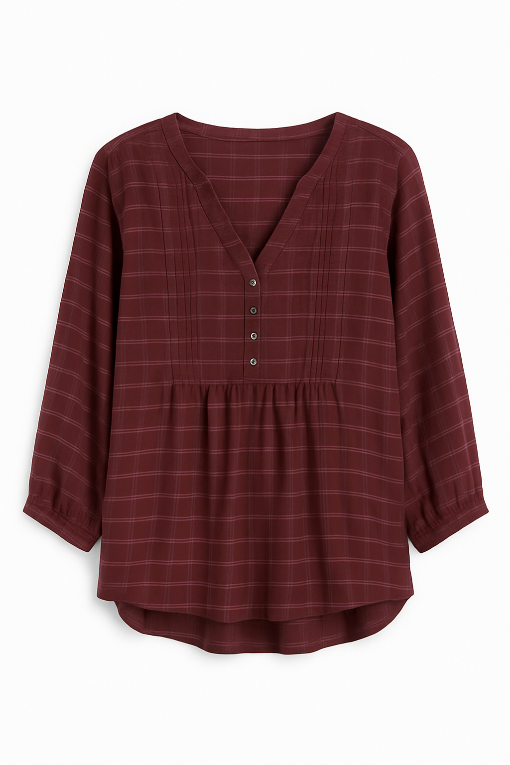 Blusa Wrangler Cuadros Borgoña – Estilo Casual y Femenino