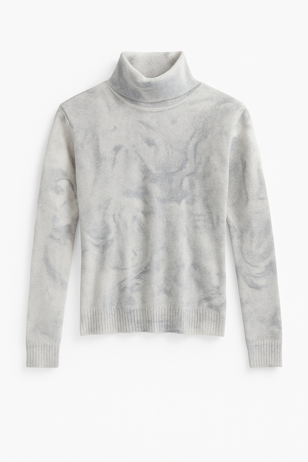 Polera jaspeada gris con diseño artístico