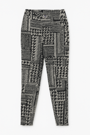 Pantalón estampado blanco y negro