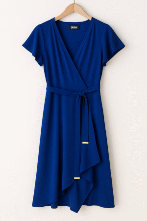 Vestido DKNY Azul Royal Cruzado