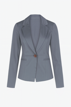 Blazer entallado gris con solapa clásica