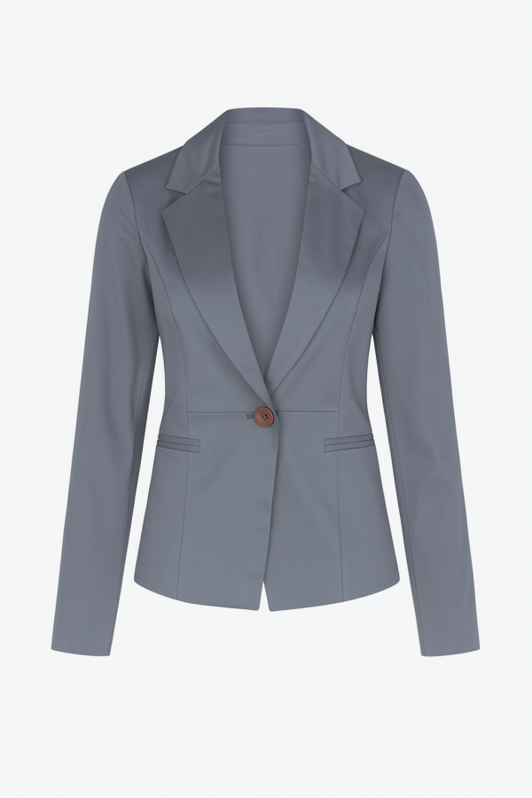 Blazer entallado gris con solapa clásica