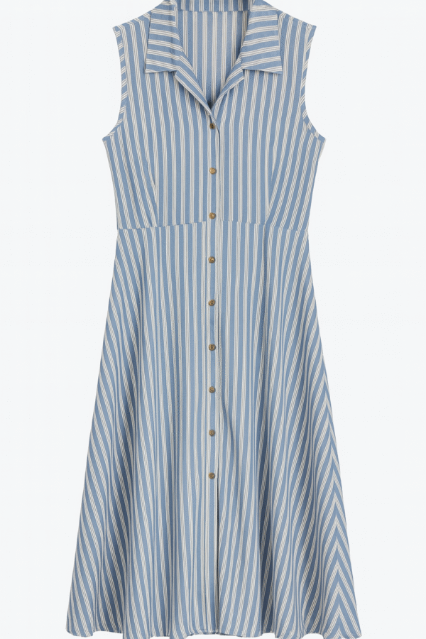 Vestido Camisero Rayado – Frescura y Estilo Natural