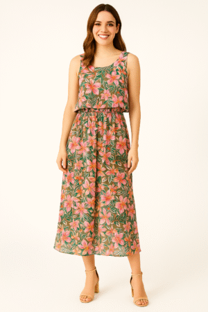 Vestido Largo Estampado Floral 🌸🌿