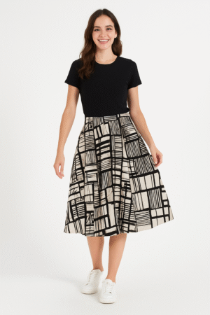 Falda Midi “Urban Grid”